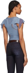 Charlotte Knowles Blue & Purple Vines Bodysuit