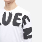 Alexander McQueen Men's Macro Grafitti Logo Long Sleeve T-Shirt in White/Mix
