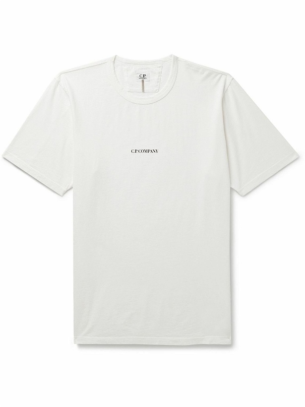 Photo: C.P. Company - Garment-Dyed Logo-Print Cotton-Jersey T-Shirt - White