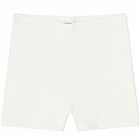 DONNI. Women's Rib Boy Cycling Shorts in Cream