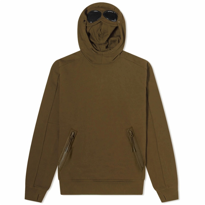 Photo: C.P. Company Men's Goggle Popover Hoody in Ivy Green