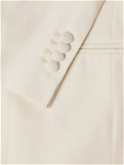 Lardini - Double-Breasted Linen and Wool-Blend Tuxedo Jacket - Neutrals