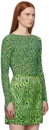 Maisie Wilen SSENSE Exclusive Green Printed Bodysuit