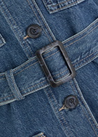 Frame Belted Denim Jacket Blue
