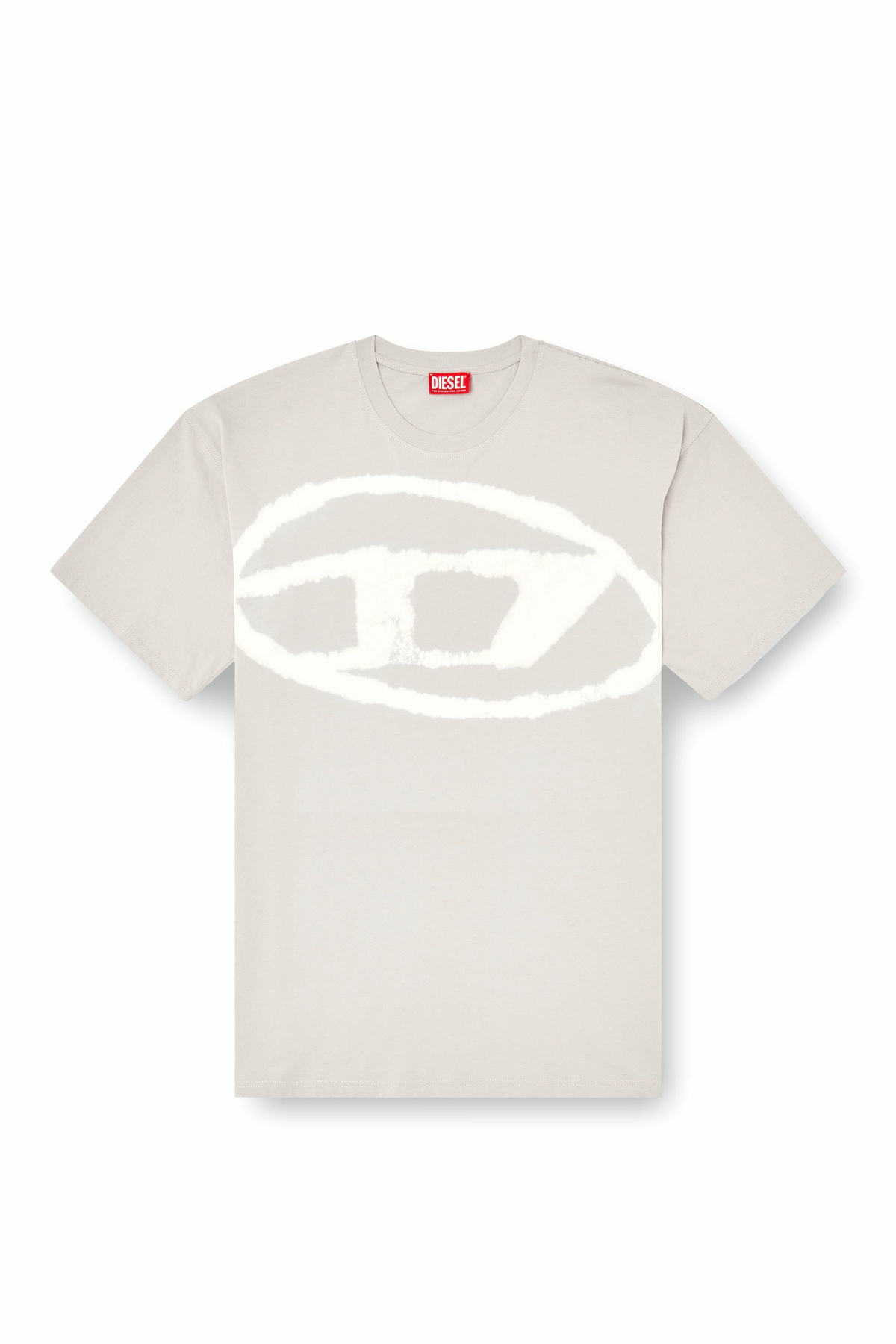 Diesel T-shirt with bleached Oval D logo - T-Shirts Mens in