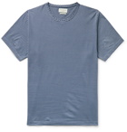 Oliver Spencer Loungewear - Danbury Striped Organic Cotton-Jersey T-Shirt - Blue