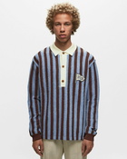 Maison Kitsune Striped Comfort Polo Blue - Mens - Polos