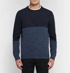 J.Crew - Colour-Block Mélange Donegal Wool-Blend Sweater - Men - Navy