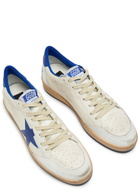 Golden Goose Ball Star Distressed Leather Sneakers White