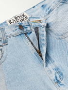 Kartik Research - Straight-Leg Upcycled Frayed Embellished Panelled Jeans - Blue