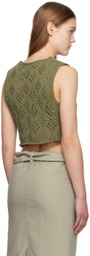 OPEN YY Khaki Argyle Vest