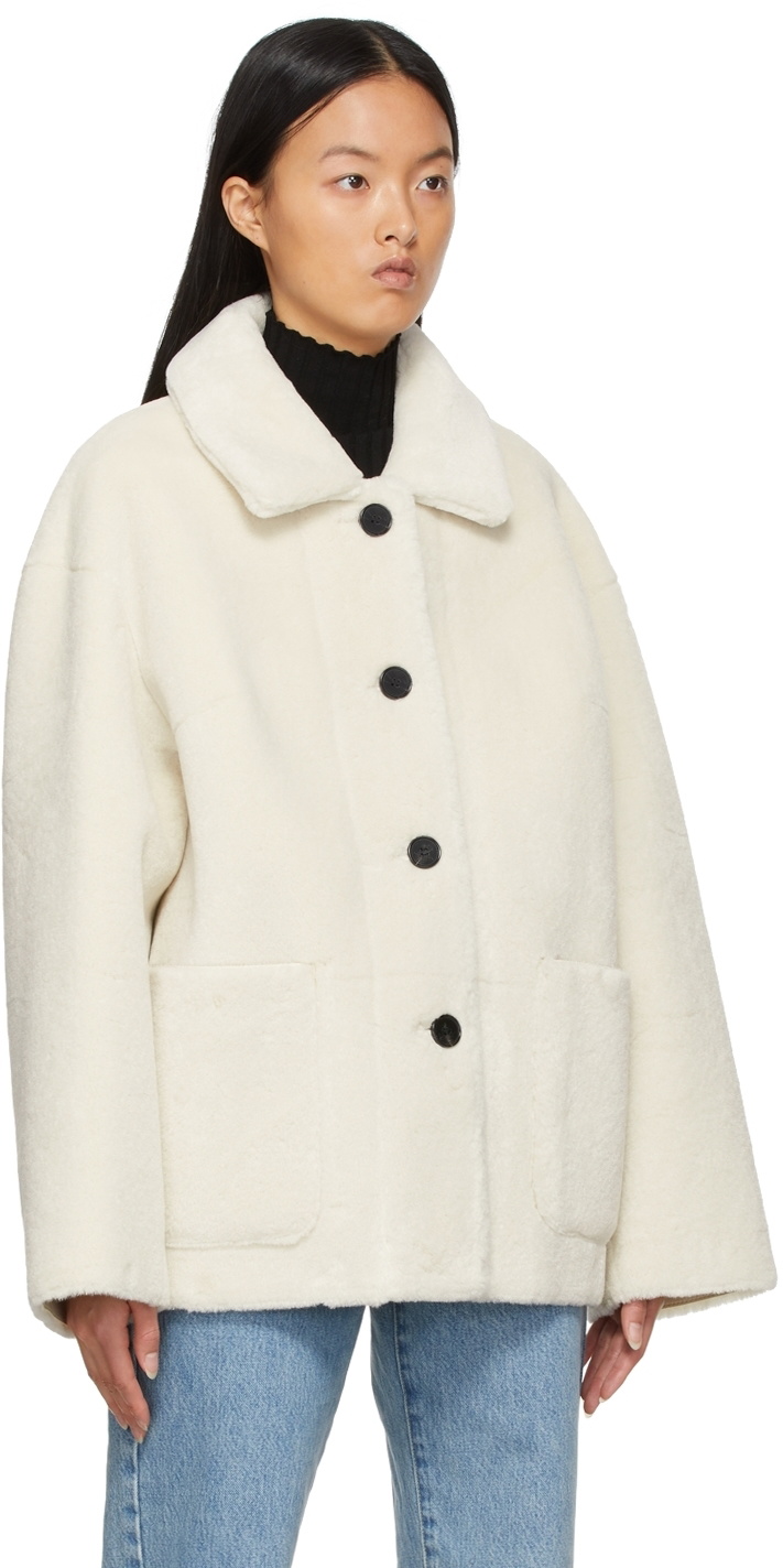 DRAE Off-White Sherpa Buttoned Jacket