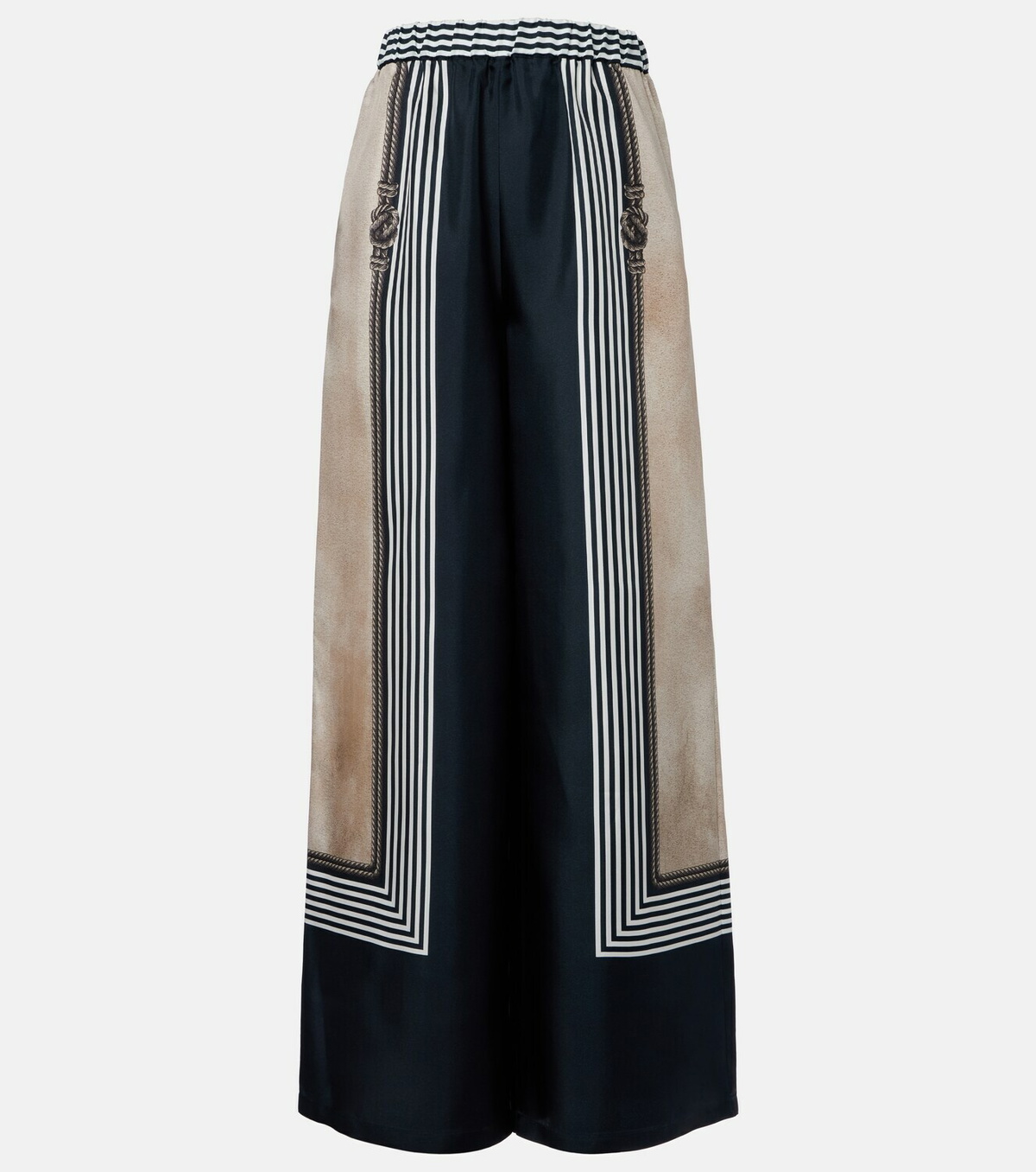 Max Mara Printed silk twill palazzo pants