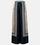 Max Mara Printed silk twill palazzo pants