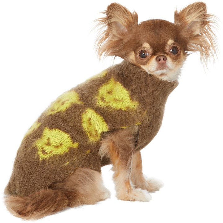 Photo: Ashley Williams Brown & Yellow Intarsia Devil Dog Sweater