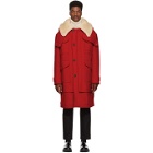 Alexander McQueen Red Wool Duffle Coat