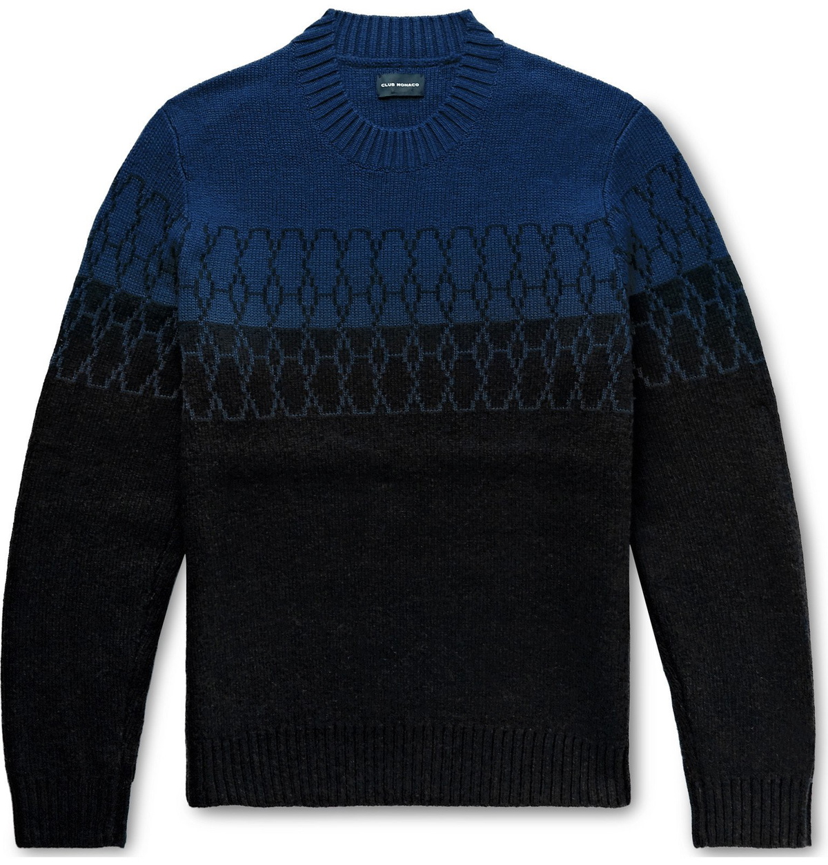 GEOMETRIC JACQUARD SWEATER - Bluish