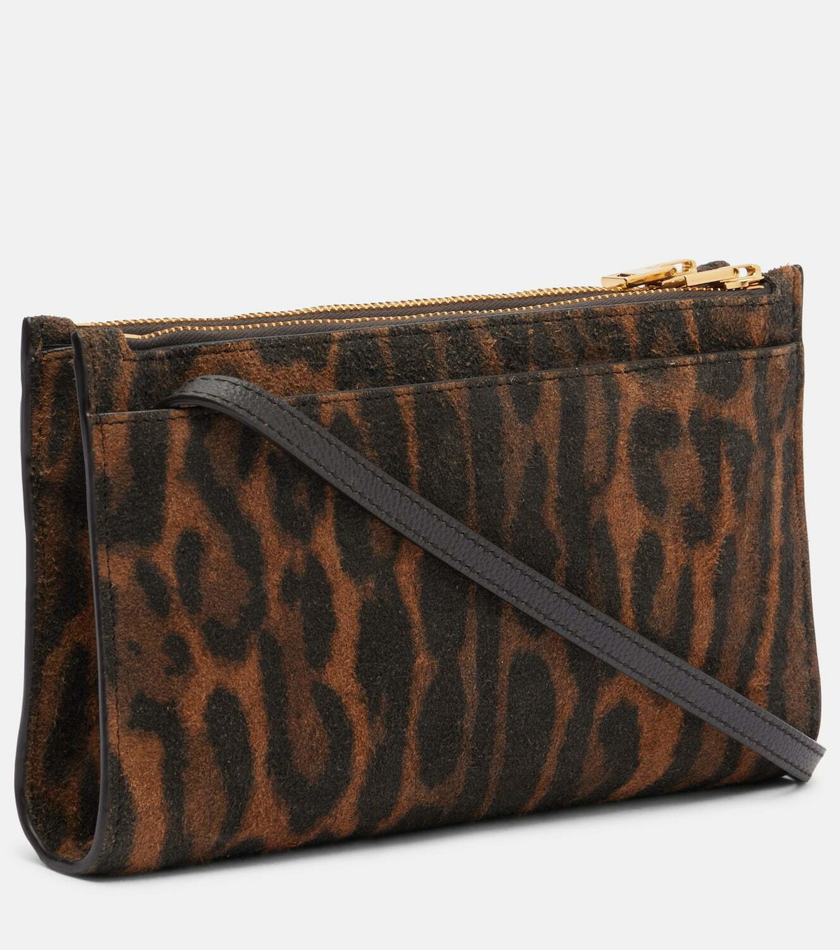 Tom Ford Padlock leopard-print suede crossbody bag