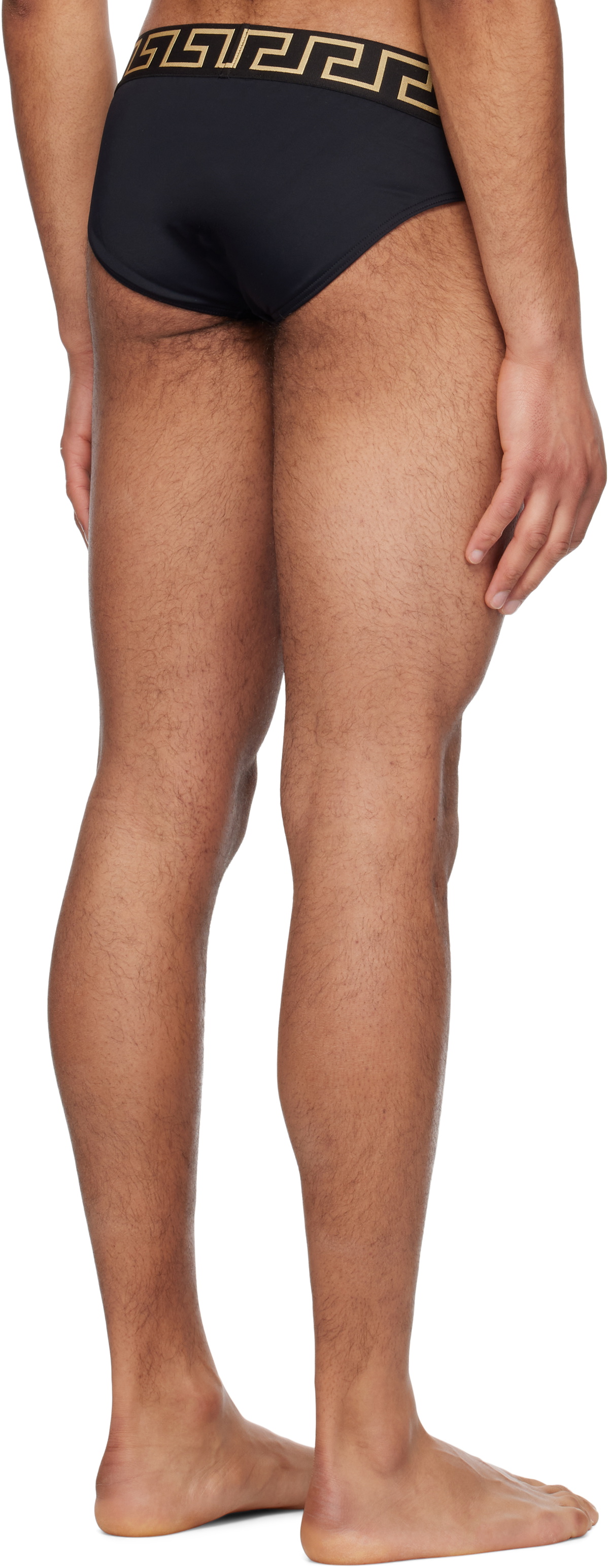 Versace Underwear Black Greca Border Swim Briefs