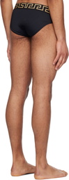 Versace Underwear Black Greca Border Swim Briefs