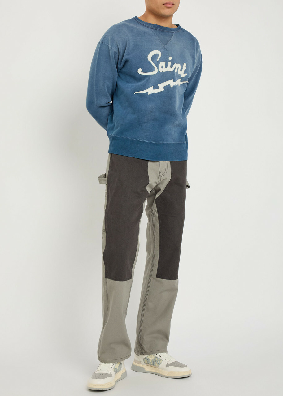 Saint Mxxxxxx Logo-appliquéd Cotton Sweatshirt Navy
