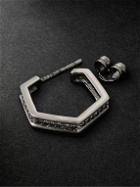 KOLOURS JEWELRY - Hexagon Medium Blackened Gold Diamond Single Hoop Earring