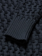 S.N.S Herning - Stark Slim-Fit Basketweave Virgin Wool Cardigan - Blue
