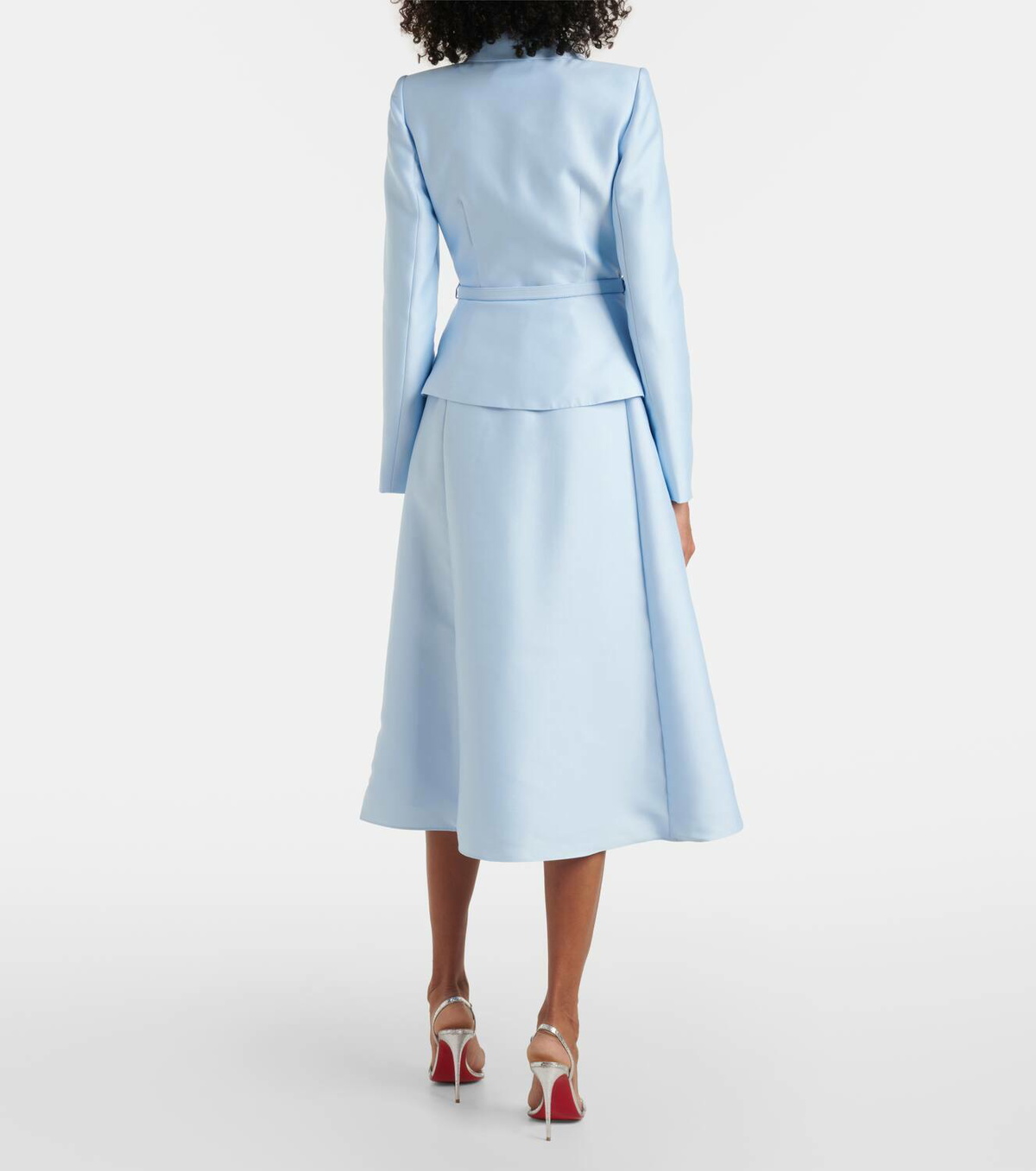 SELF PORTRAIT Blue Crepe Diamanté Midi Dress