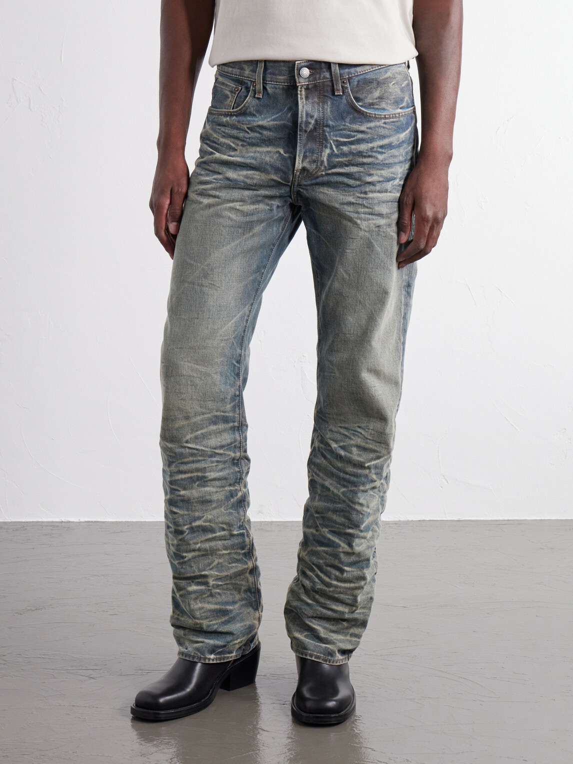 Acne Studios - Washed Whiskered Straight-Leg Jeans - Blue