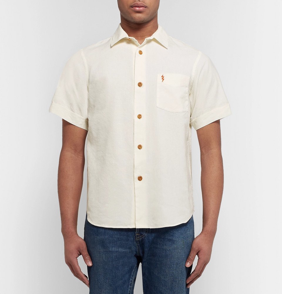 visvim - Ellas Embellished Linen, Silk and Cotton-Blend Shirt