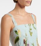 Oscar de la Renta Belted floral voile maxi dress
