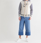 LOEWE - Logo-Embroidered Panelled Striped Loopback Cotton-Jersey Hoodie - Multi