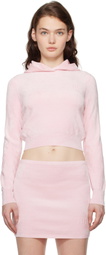 alexanderwang.t Pink Cropped Long Sleeve Hoodie