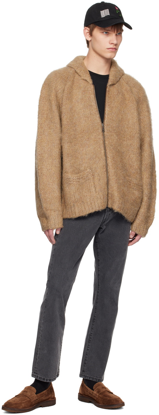 JieDa Beige Shawl Collar Sweater JieDa