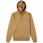 Fred Perry Men's Tipped Popover Hoodie in Shaded Stone/Burnt Tobacco