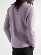 AMI PARIS - Logo-Embroidered Cotton-Blend Jersey Sweatshirt - Purple