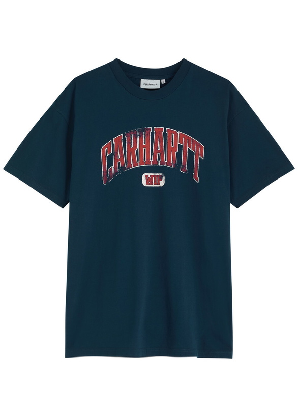 Photo: Carhartt Wip Car Lecture Logo-print Cotton T-shirt Navy