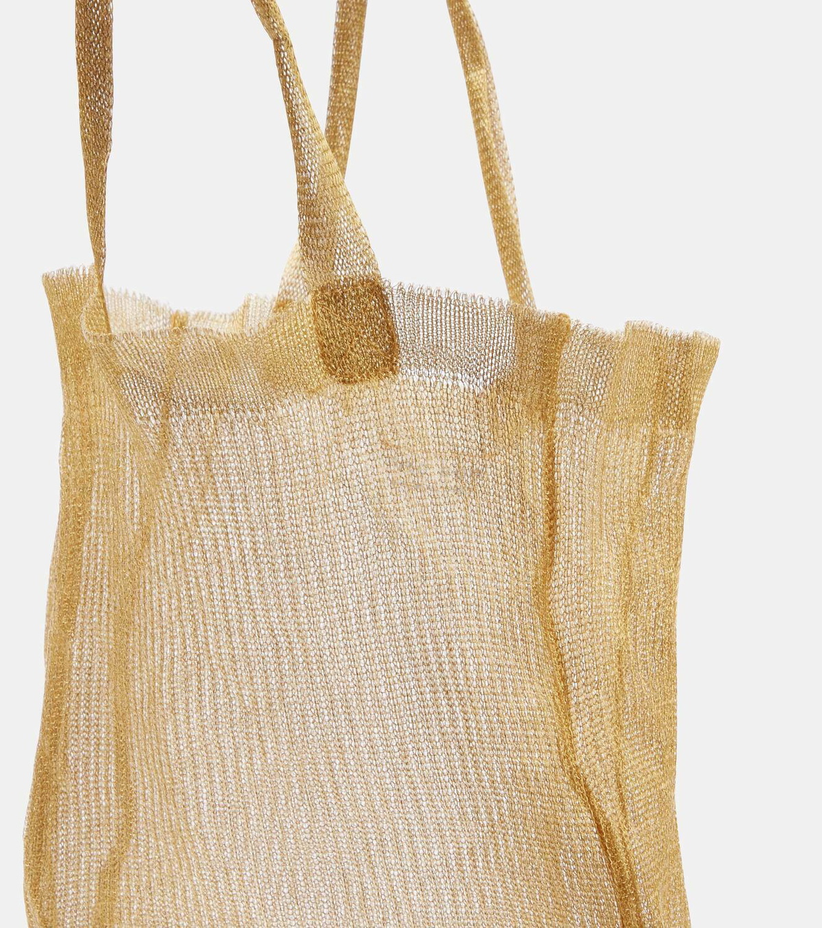 トートバッグ THE ROW MINI TOTE BAG IMOGEN IN GOLD-PLATED BRASS Imogen Mini Tote Bag Silver in Steel – The Row