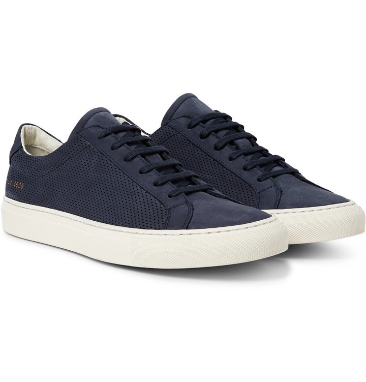 Photo: Common Projects - Achilles Perforated Nubuck Sneakers - Men - Blue