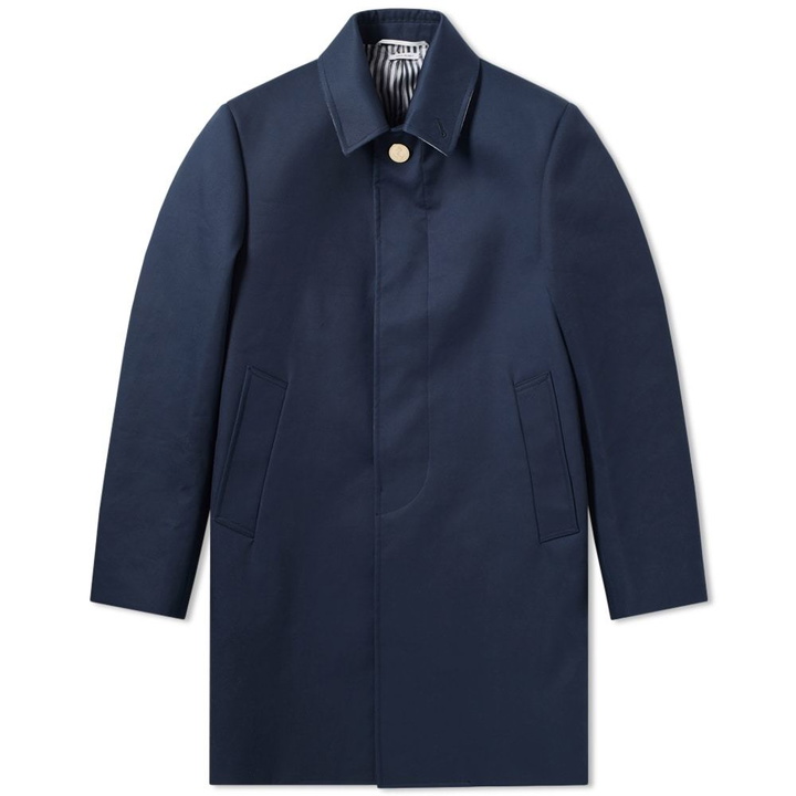 Photo: Thom Browne Mackintosh Bal Collar Overcoat Blue