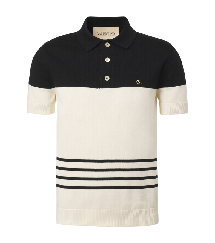 Photo: Valentino VLogo striped cotton polo sweater