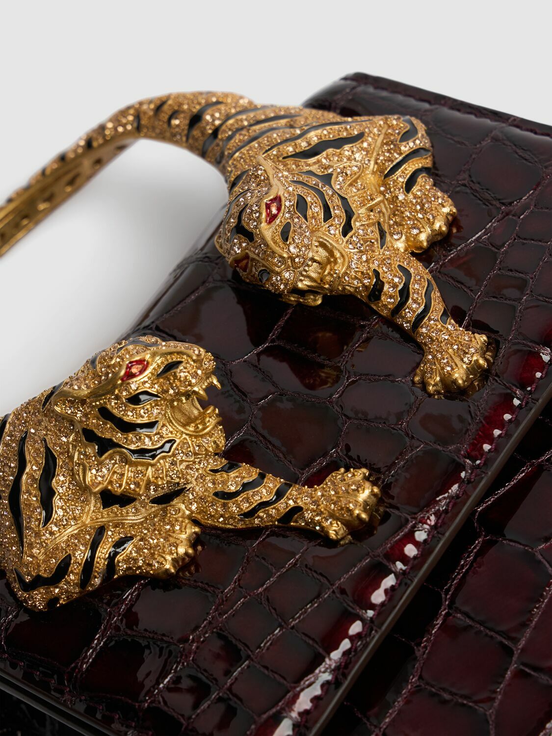 ROBERTO CAVALLI Small Roar Croc Embossed Bag