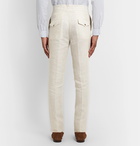 Isaia - Linen Drawstring Trousers - Neutrals