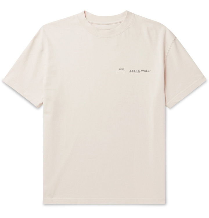 Photo: A-COLD-WALL* - Logo-Print Cotton-Jersey T-Shirt - Neutrals