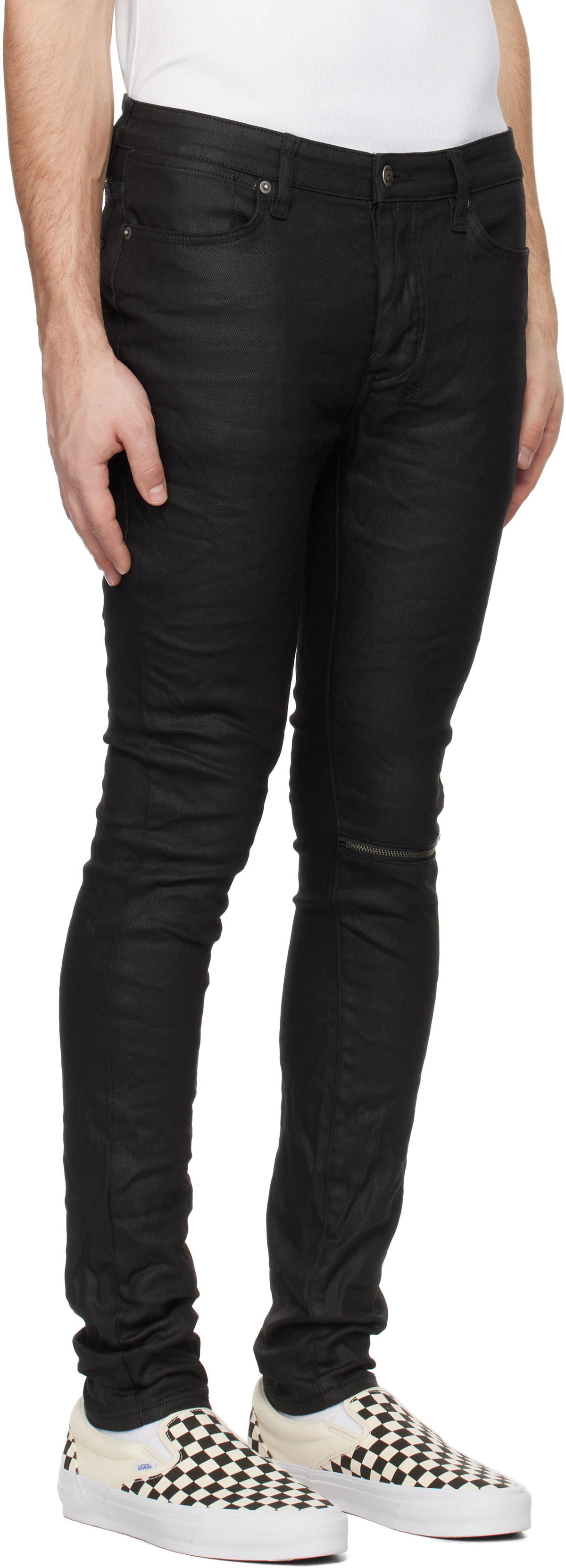 Ksubi Black Van Winkle Waxed Caged Jeans Ksubi
