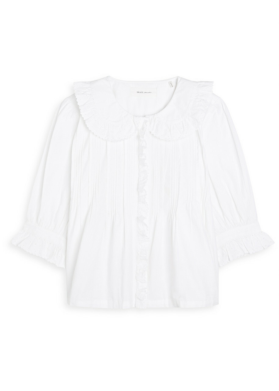 Skall Studio Viola Embroidered Cotton Blouse White