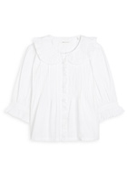 Skall Studio Viola Embroidered Cotton Blouse White