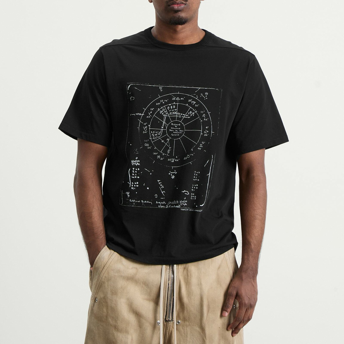 Rick Owens Men's Celestial Brad T-Shirt in Black