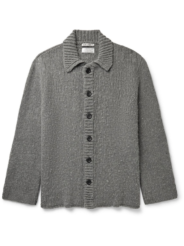 Photo: Our Legacy - Ribbed Knitted Cardigan - Gray