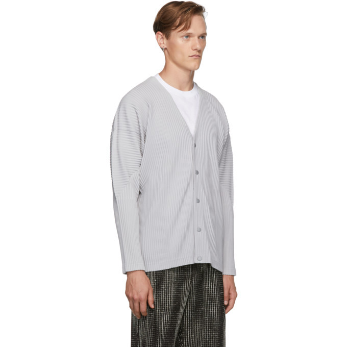 Homme Plisse Issey Miyake Grey Basics Cardigan Homme Plisse Issey